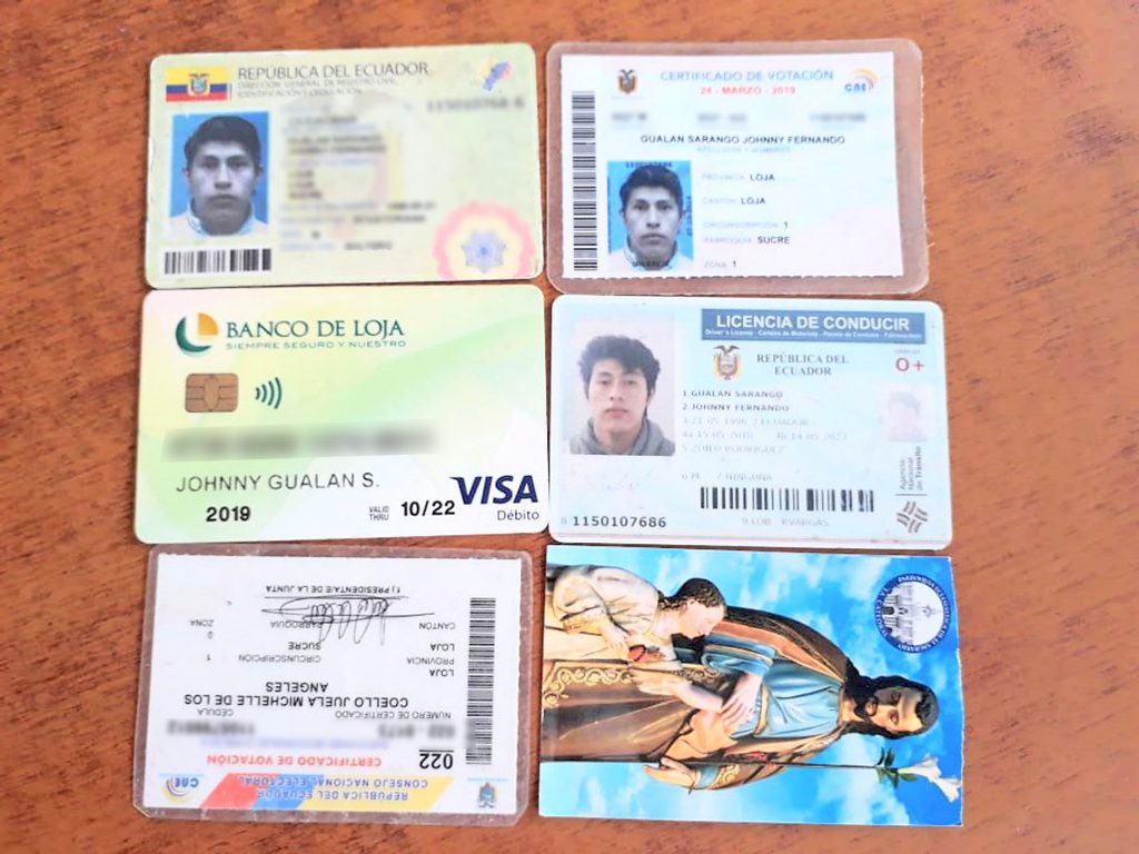 Los documentos que habría extraviado Jhonny Gualán Sarango.