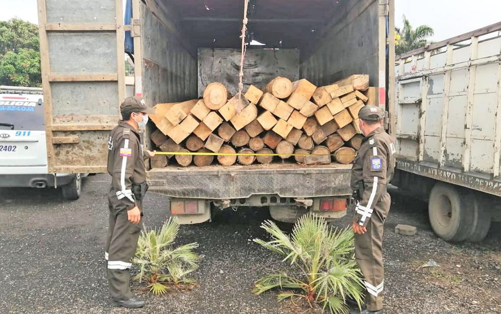 La madera y el vehículo ingresaron a los patios de retención vehicular de la Policía de Catamayo.
