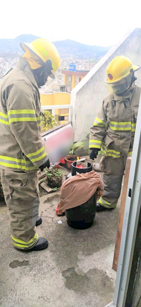 El cilindro de gas fue alejado de la cocina.