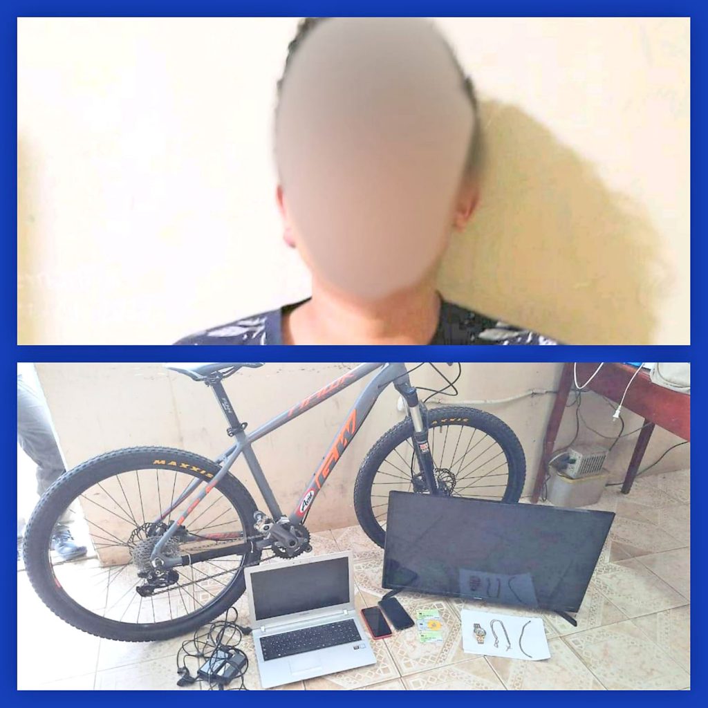 En poder del ciudadano se encontró otros objetos que fueron robados el último domingo.