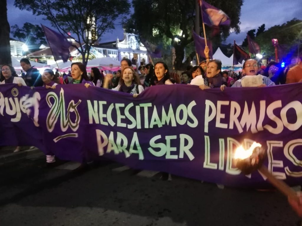 La marcha por el 8 de marzo es una actividad que se cumple todos los años en Loja. (Foto cortesía de Trudy Román)