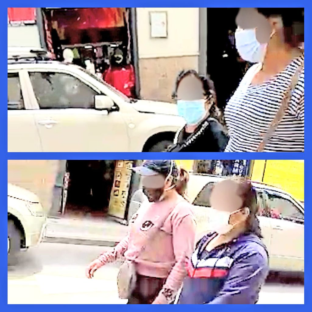 Las cuatro mujeres, ayer, caminaban por el centro de la urbe.