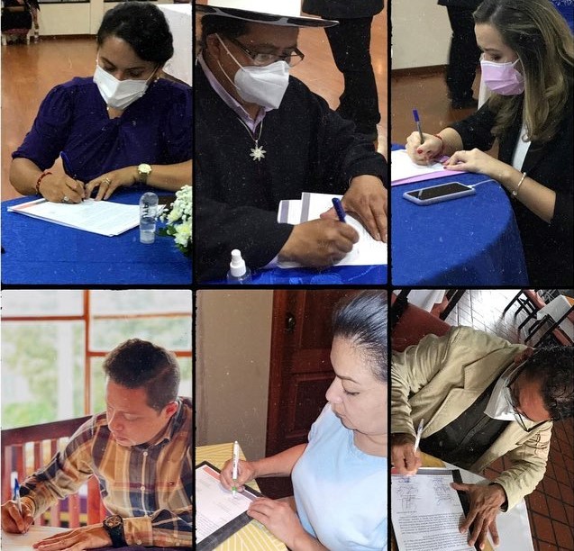 Los cuatro representantes de Loja y los dos de Zamora Chinchipe firmaron el pronunciamiento.