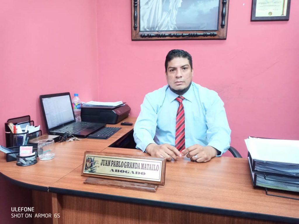 Pablo Granda Matailo, abogado en libre ejercicio profesional.