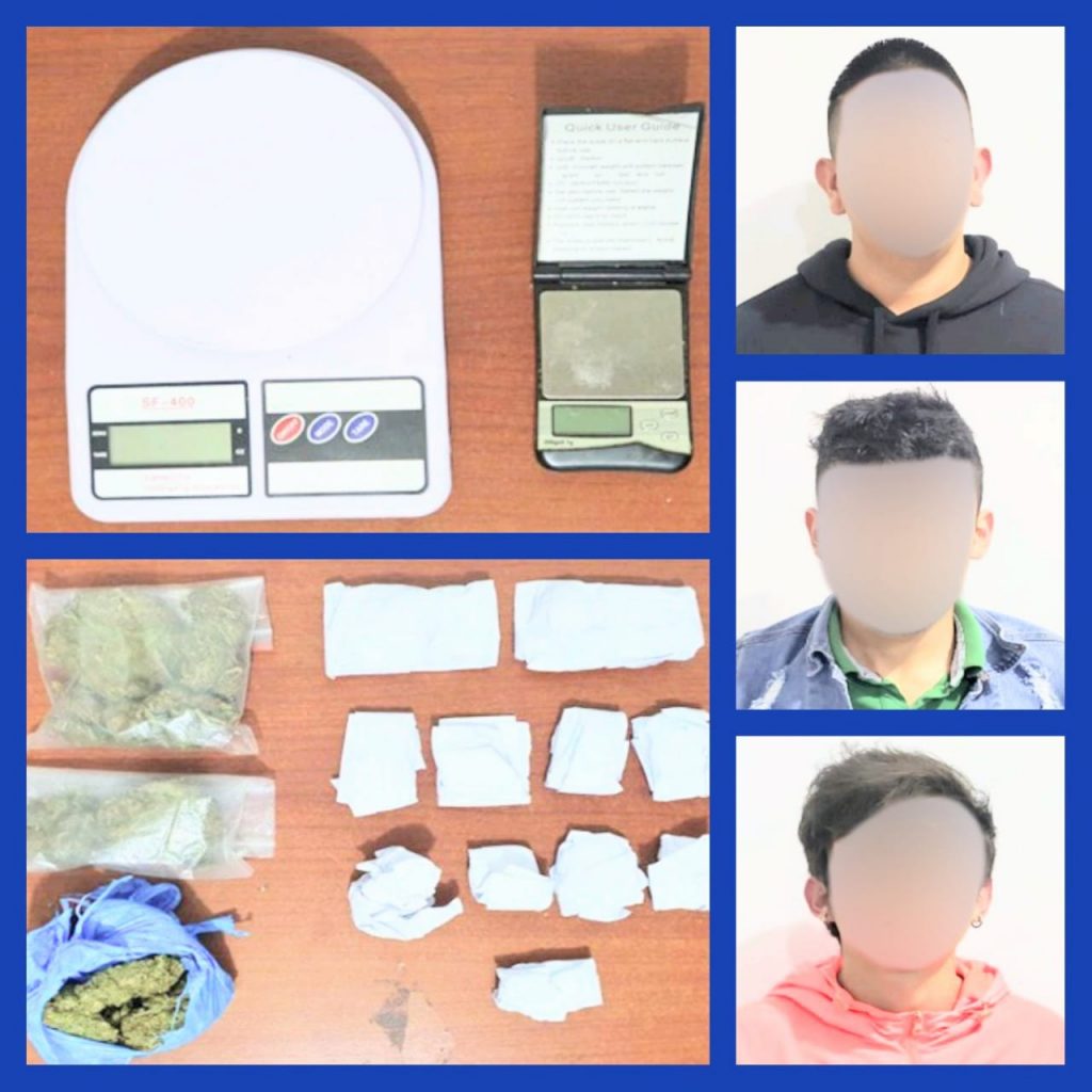 En poder de ellos, que tienen antecedentes, se encontró 163,7 gramos de marihuana.