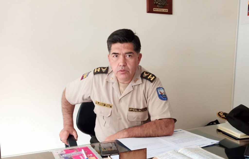 Francisco Mesías Hidalgo, jefe del distrito uno de la Policía del cantón Loja.