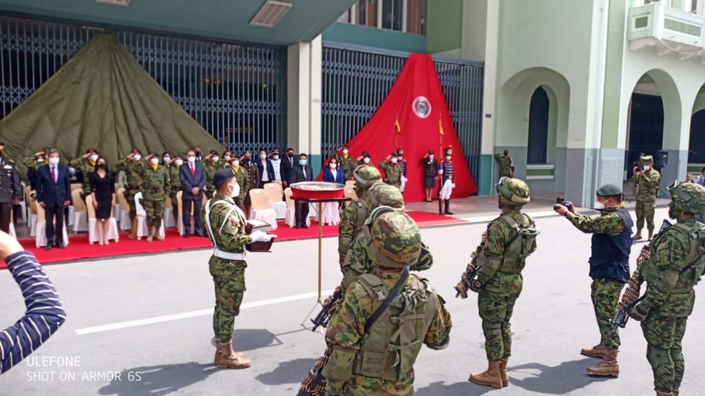 La ceremonia se realizó en las inmediaciones del parque Central.