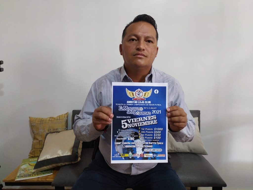 Stalin Álvarez, presidente del Amistad Loja Club, que organiza el campeonato.