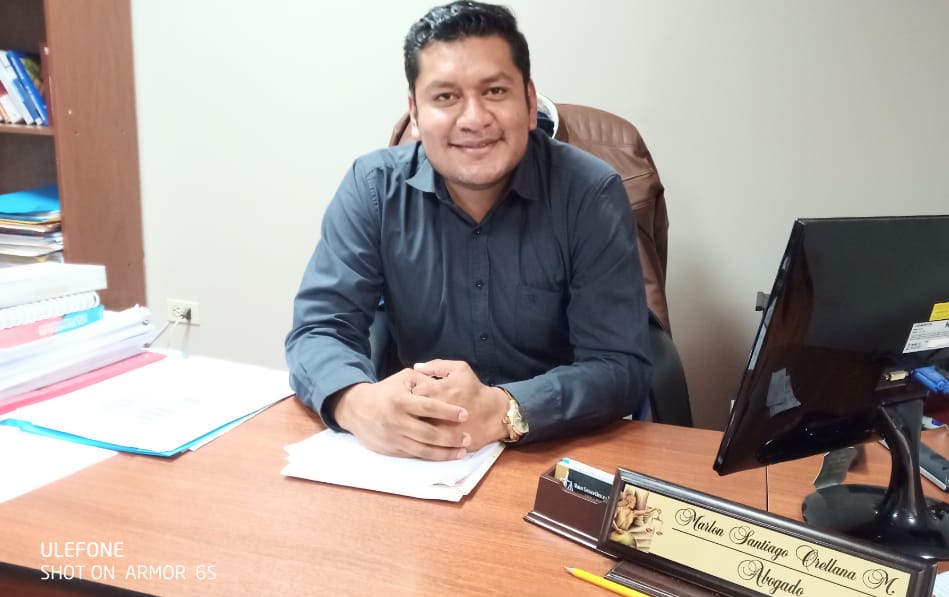 Marlon Orellana Maza, abogado defensor del padre que está acusado del presunto delito de femicidio.