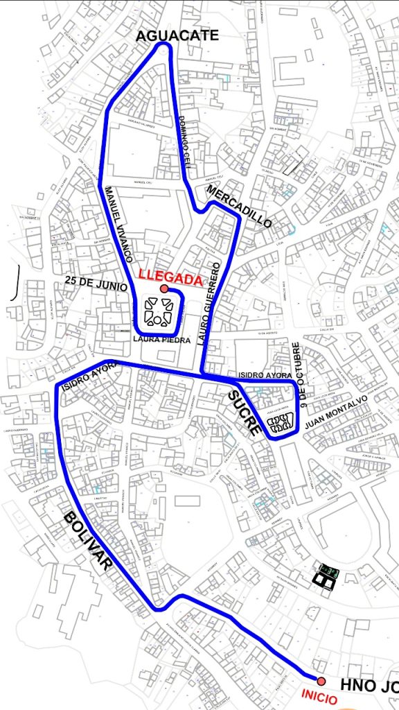 Se muestra el recorrido que se realizará por las calles de la localidad.