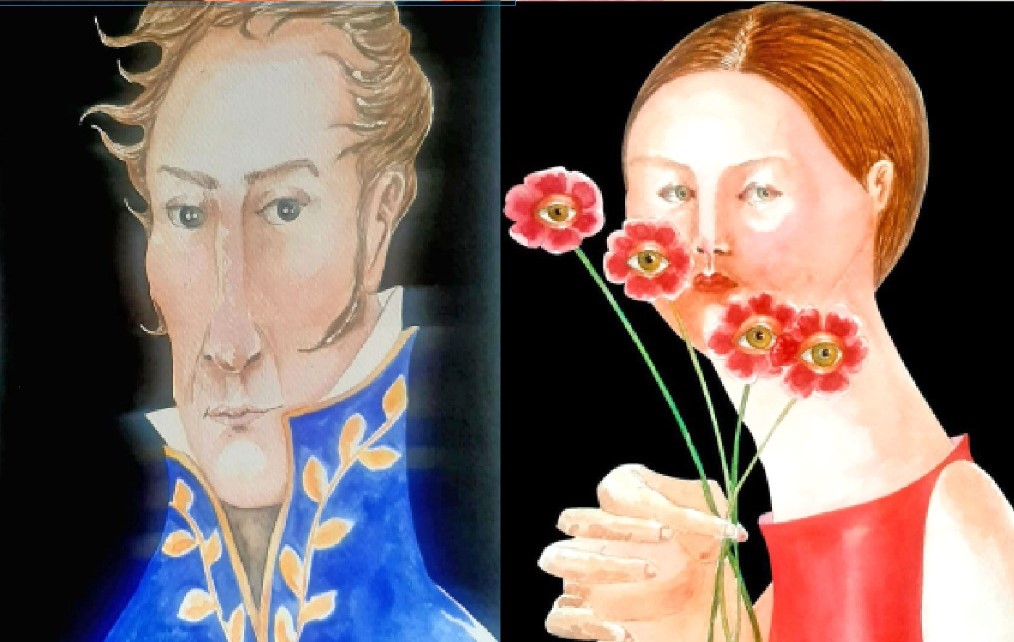 Estas son algunas de las obras que exhibe el artista lojano.