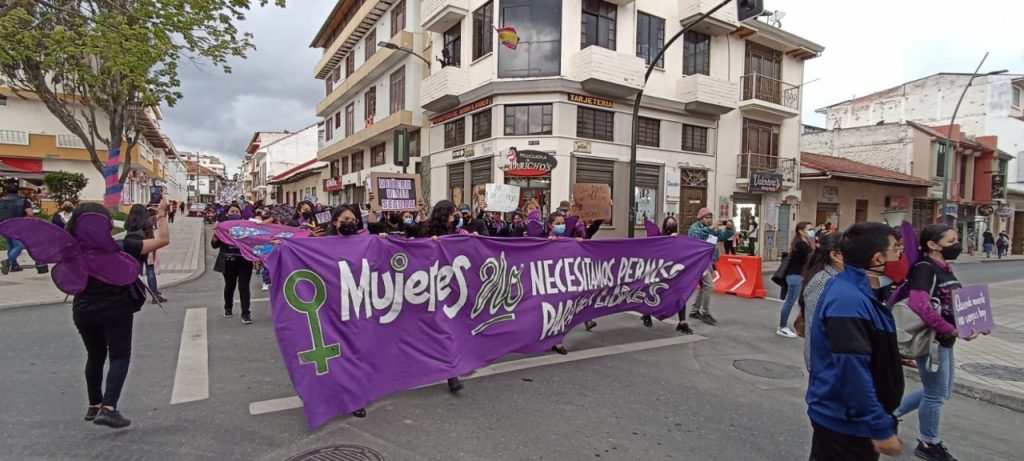 La marcha recorrió la calle Bernardo Valdivieso hasta llegar a la Gobernación de la provincia.