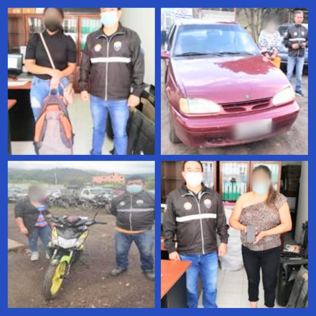 Los dueños agradecieron a los policías por haber recuperado sus pertenencias.