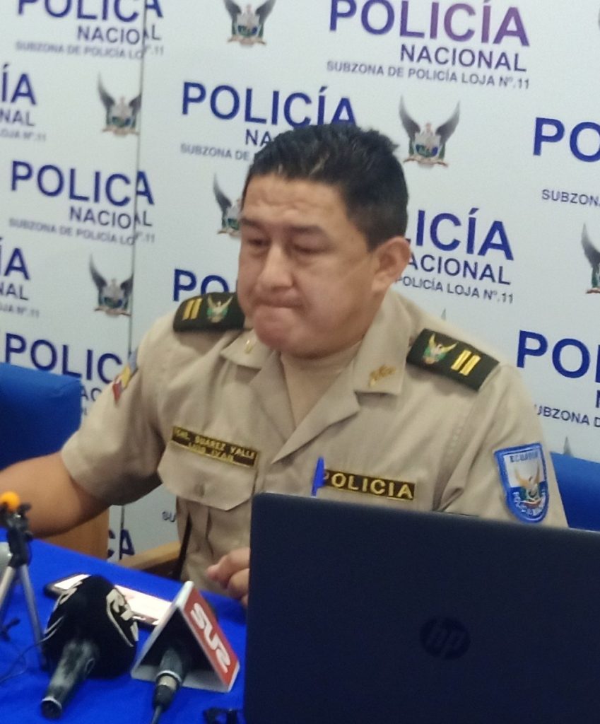 Luis Suárez Valle es el jefe del distrito 1 de la Policía del cantón Loja.