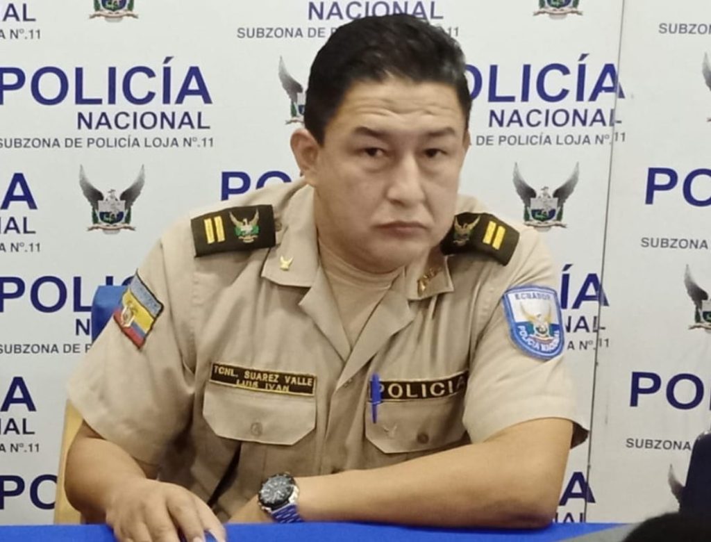 Luis Suárez Valle, subcomandante de la Policía de Loja.