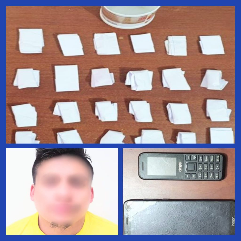 El ciudadano a quien se decomisó la base de cocaína no tiene antecedentes.