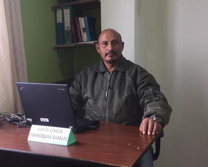 Wilman Angamarca Curipoma es vocal del Gobierno Parroquial de Gualel y presidente de la Junta Cívica del sector.