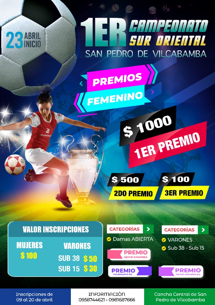 Mediante un afiche se realiza la invitación a la comunidad deportiva.