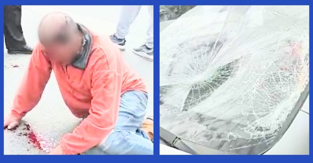 Sobre la calzada quedó el ciudadano.