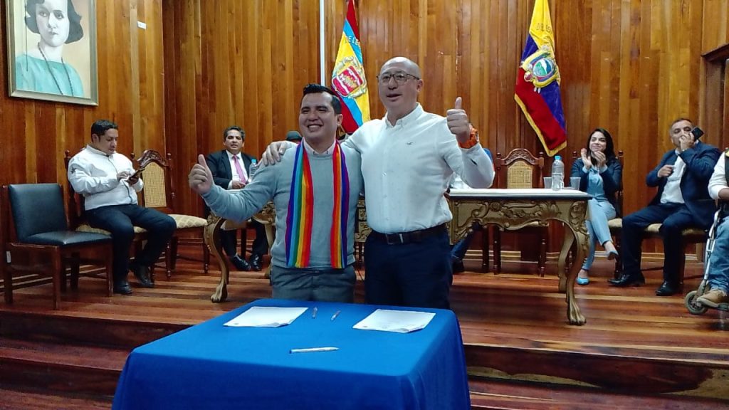 La alianza entre Renovación Democrática y Pachakutik se anunció en un acto público celebrado el lunes 11 de julio de 2022.