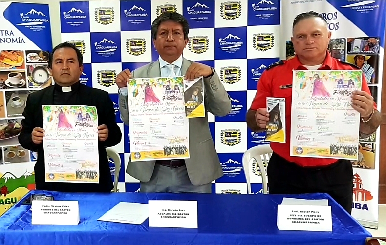 Las autoridades de Chaguarpamba ofrecieron una rueda de prensa sobre los eventos en honor a la patrona del cantón.