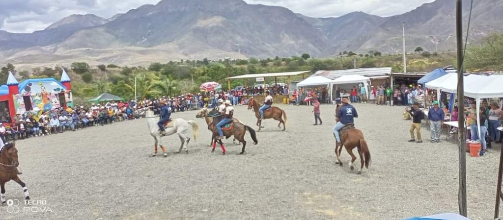 Una exhibición de caballos de paso hubo en el evento.