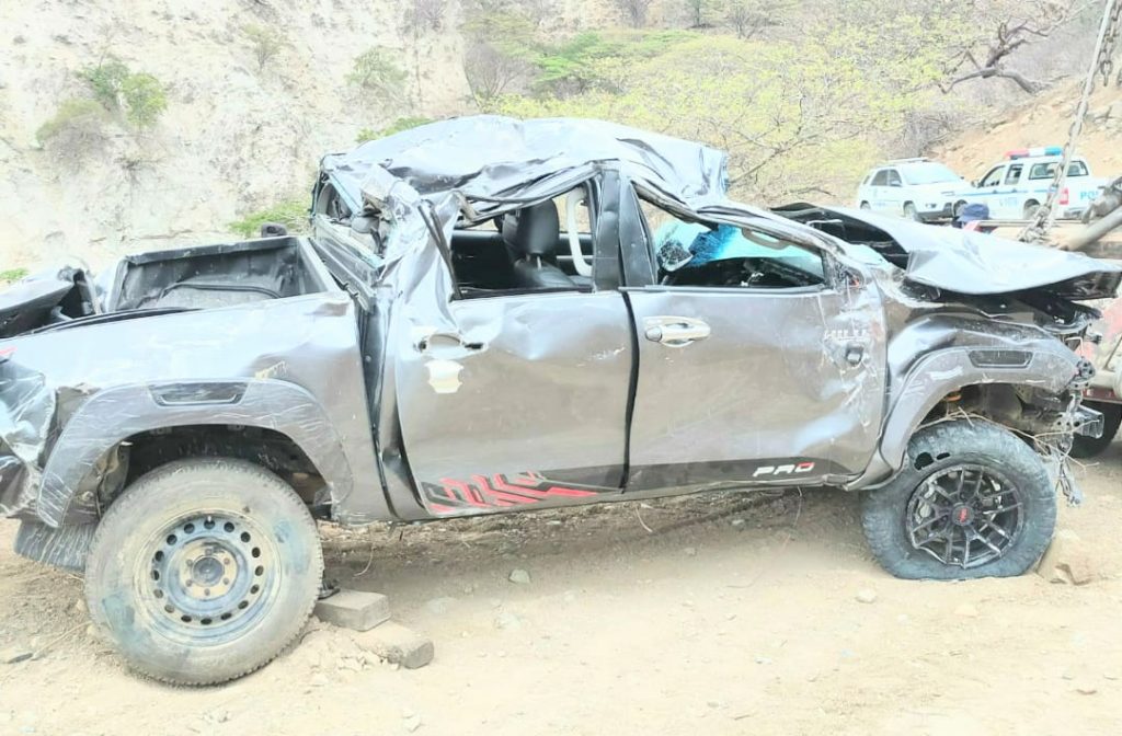 En esa camioneta se movilizaban los ahora fallecidos.
