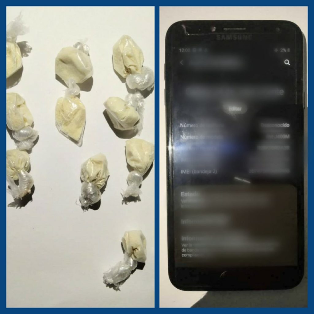 El teléfono celular fue recuperado y la droga decomisada.