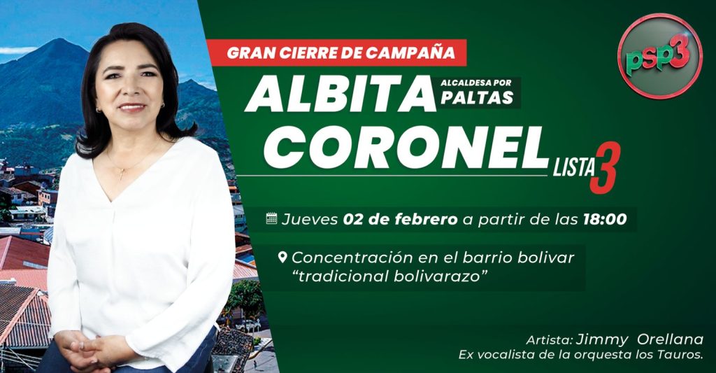 Promocional del cierre de campaña, a efectuarse este jueves 2 de febrero.