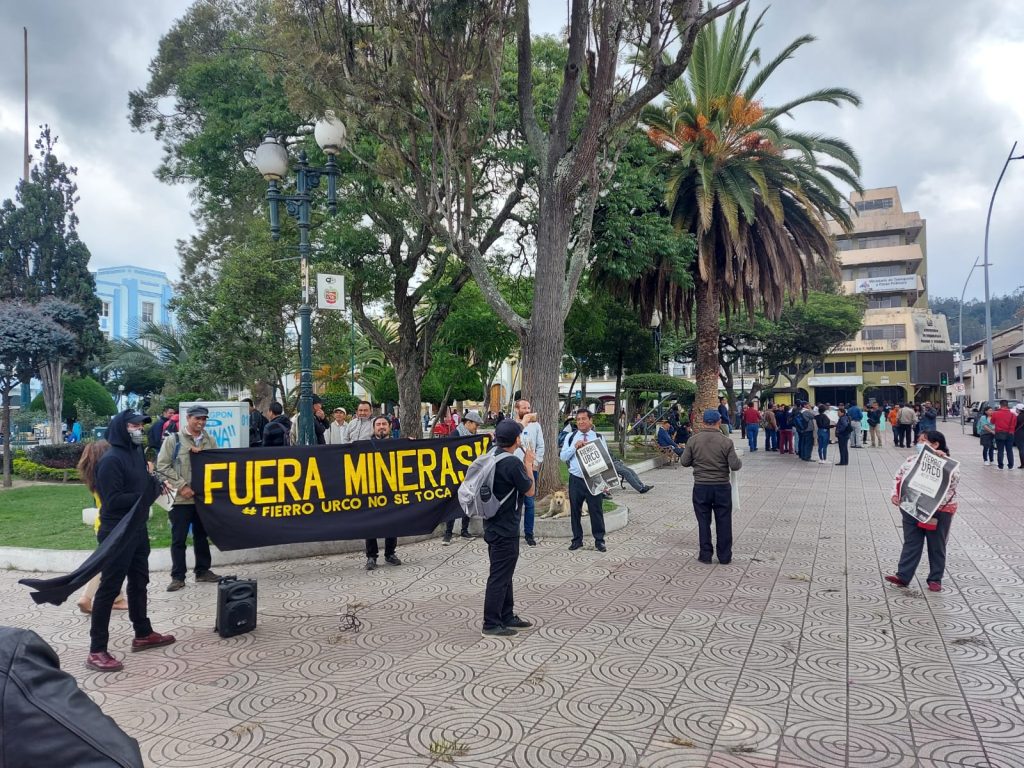 Plantón en contra de la minería. 