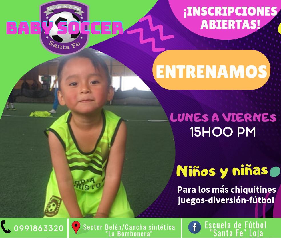 Afiche promocional de la Escuela de Fútbol Santa Fe.