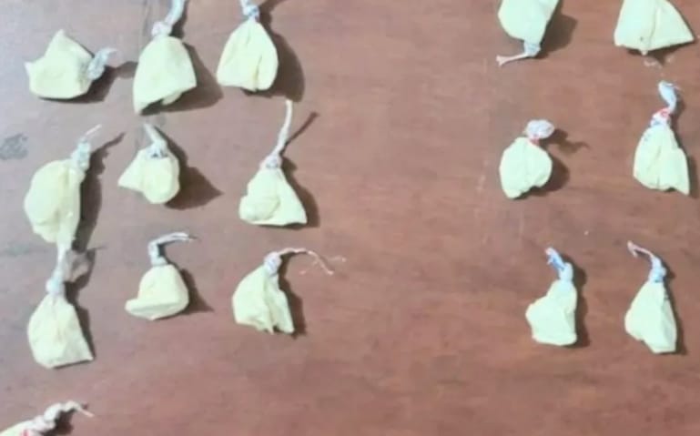 La droga que hace cinco meses la Policía Nacional decomisó al procesado.