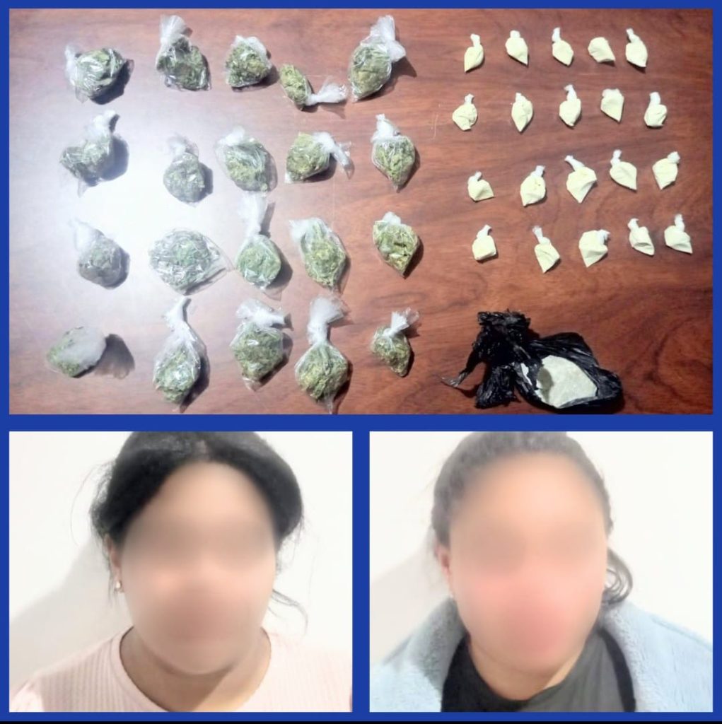 Ellas intentaron microtraficar esas sustancias, pero la Policía Nacional lo evitó.