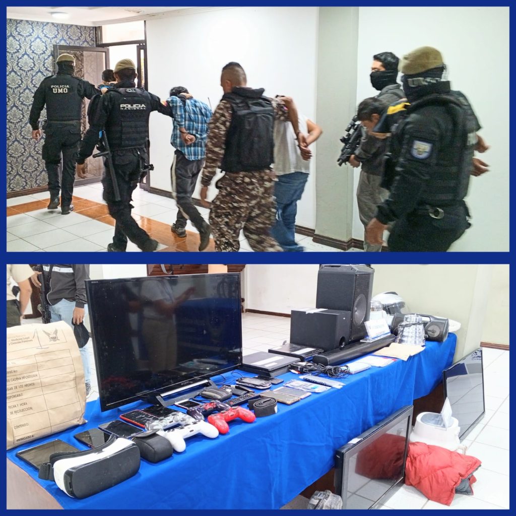 Los objetos que se incautaron durante el operativo.