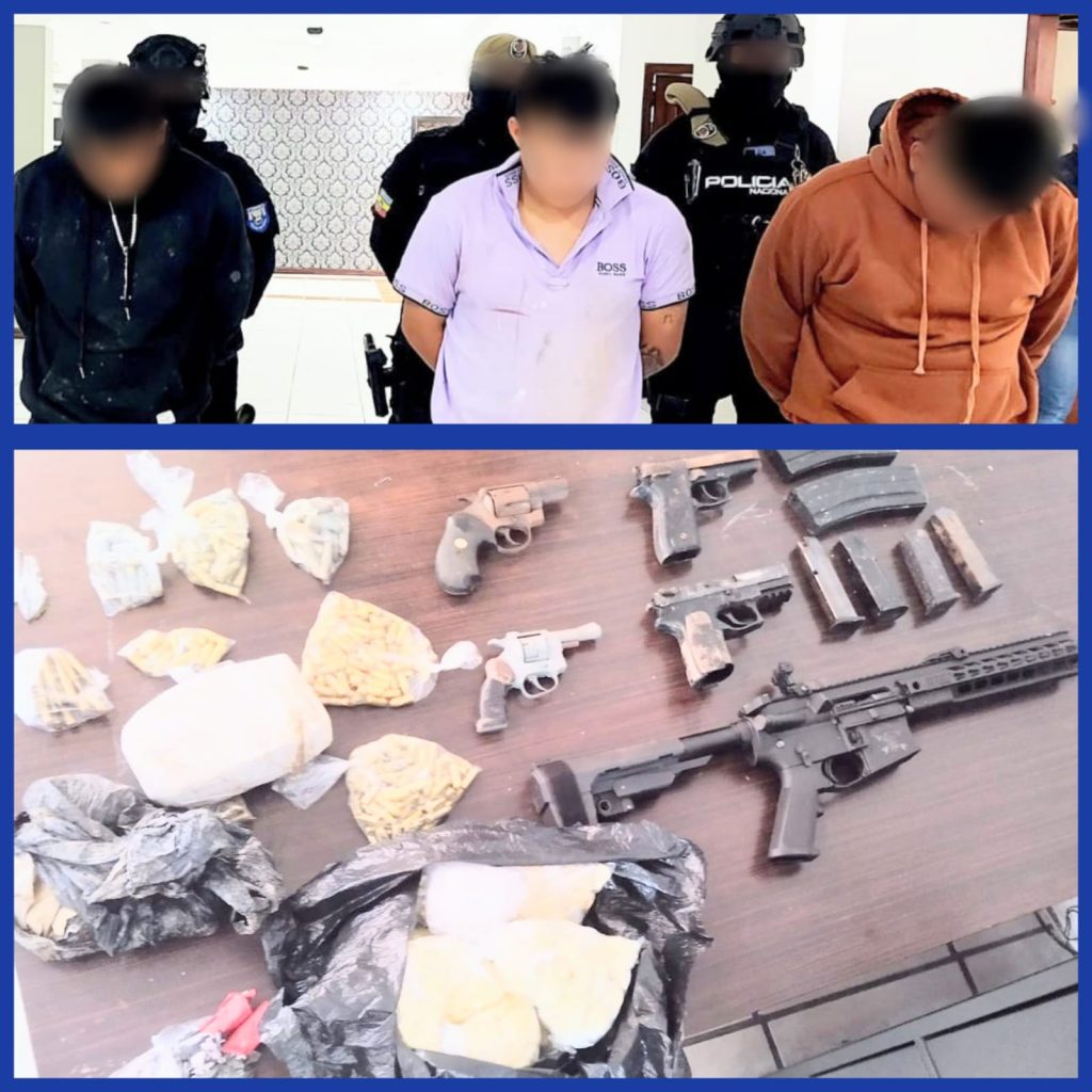 La detención de los ciudadanos e incautación de la droga y armas fue la noche del último viernes.