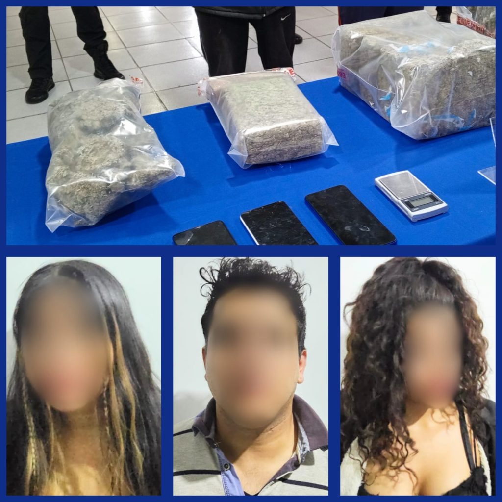 Ellos fueron detenidos la noche del último domingo con esa cantidad de droga.