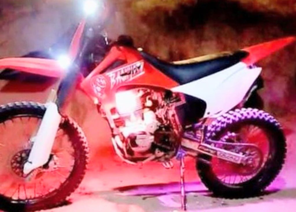 La motocicleta que se robaron en la ciudad de Cariamanga.