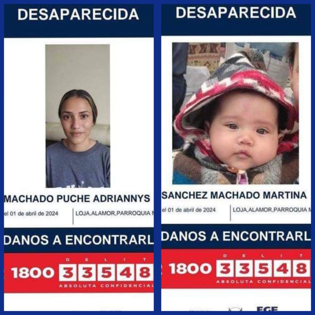 Los afiches en los cuales se letra sobre la desaparición de ellas.