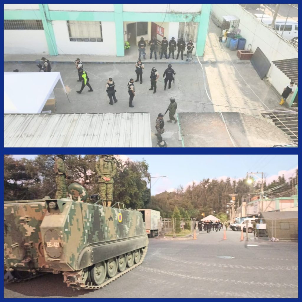 El Grupo de Seguridad Militar y Policial controló a los presos insurrectos.