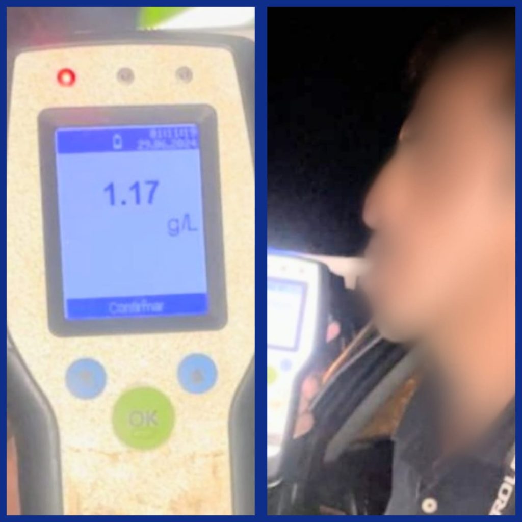 El resultado de la prueba de alcoholemia es que el ciudadano conducía con 1.17 gramos de alcohol en la sangre.