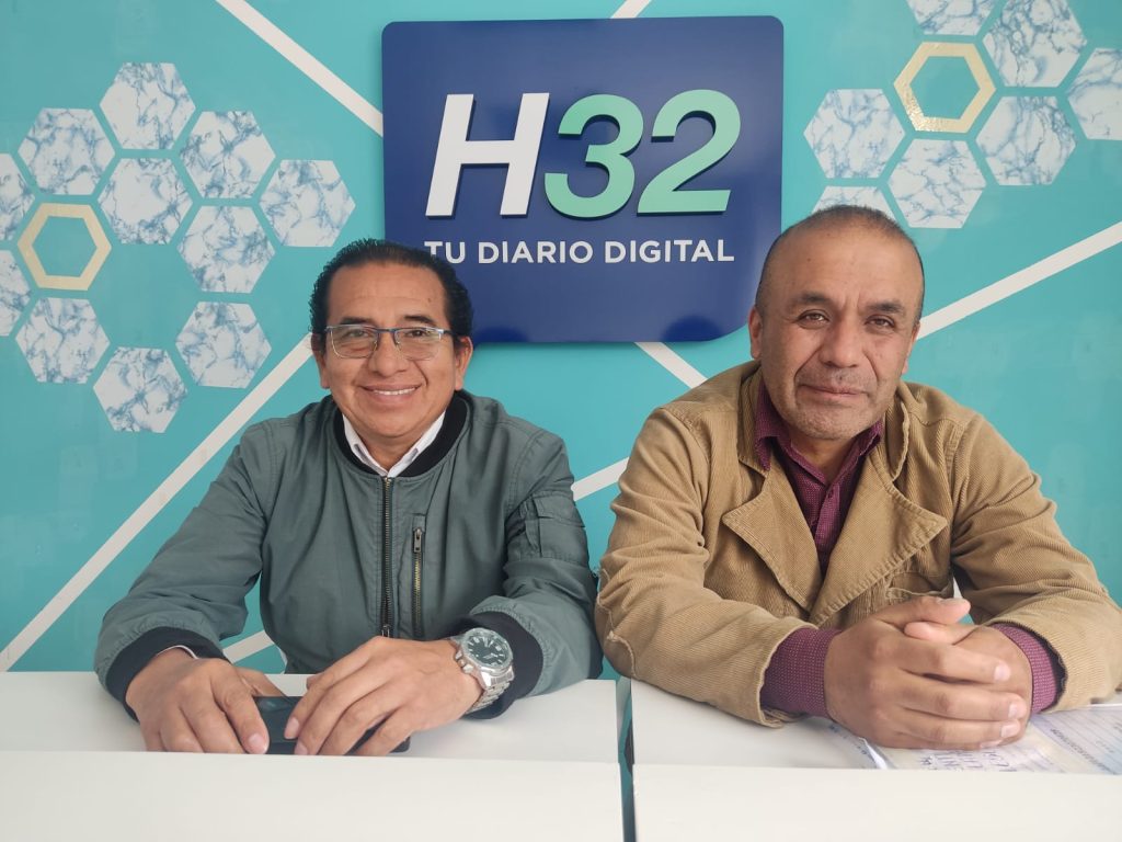 Marco Antonio Simbaña y Víctor Saraguro Ojeda, integrantes de la Fundación Alianza.