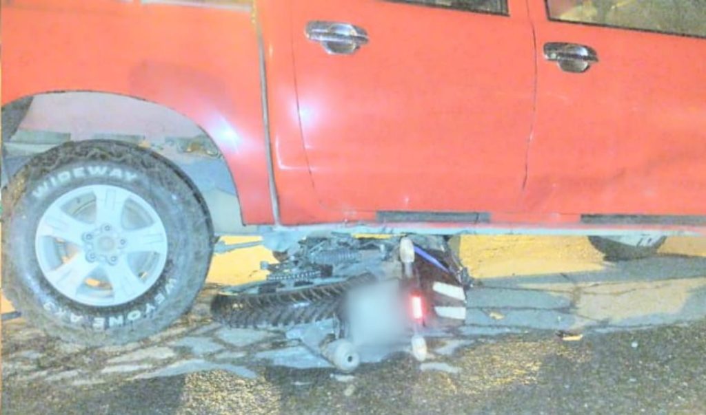 El accidente de tránsito ocurrió a eso de las 18:30, del último sábado.