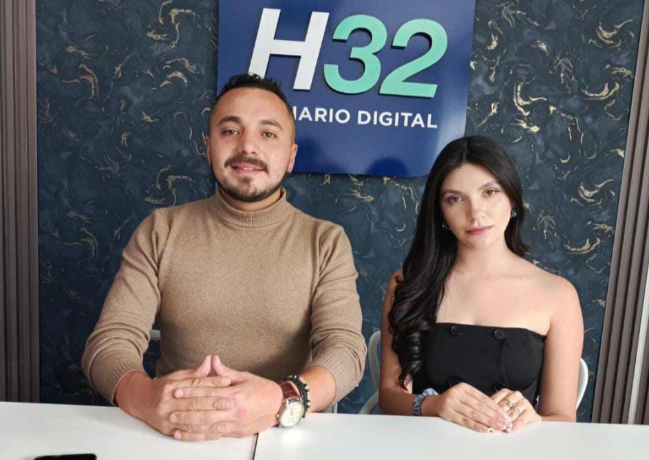 David Quezada Bermeo, presidente nacional de la Corporación, y Chenoa Verdugo Ordóñez, directora cantonal en Cañar.