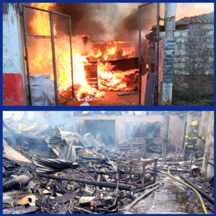 Las llamas consumieron todo lo existente en ese taller.