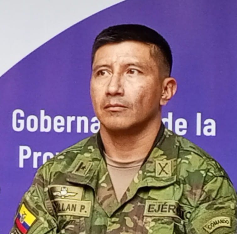 Paúl Santillán Escobar oficial de adiestramiento operacional de la Brigada de Infantería Motorizada Número 7 ‘Loja’.