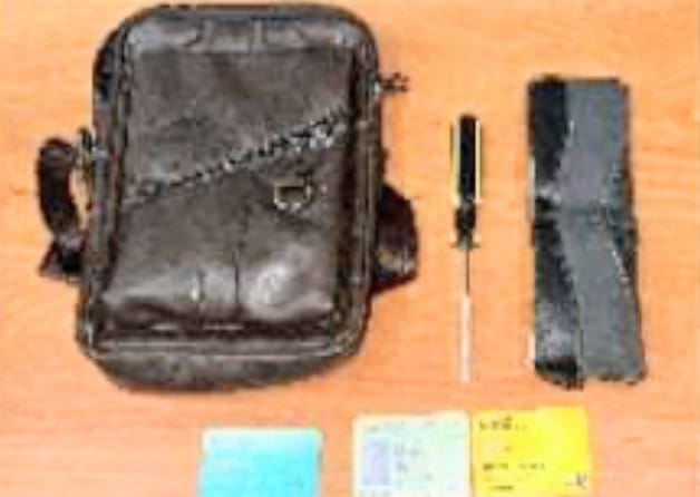 El bolso que el ciudadano sustrajo de un vehículo estacionado.