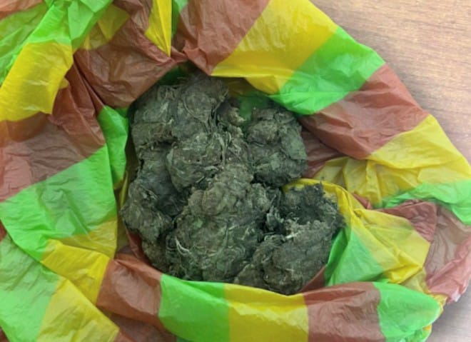 La marihuana que la Policía Nacional encontró en poder del ciudadano.