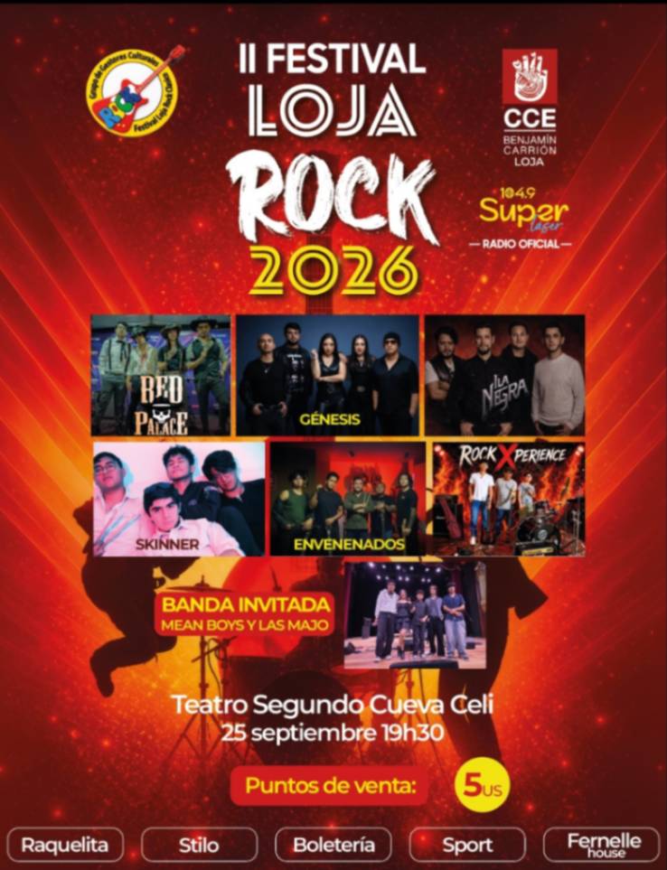 Afiche promocional del festival con las bandas participantes.