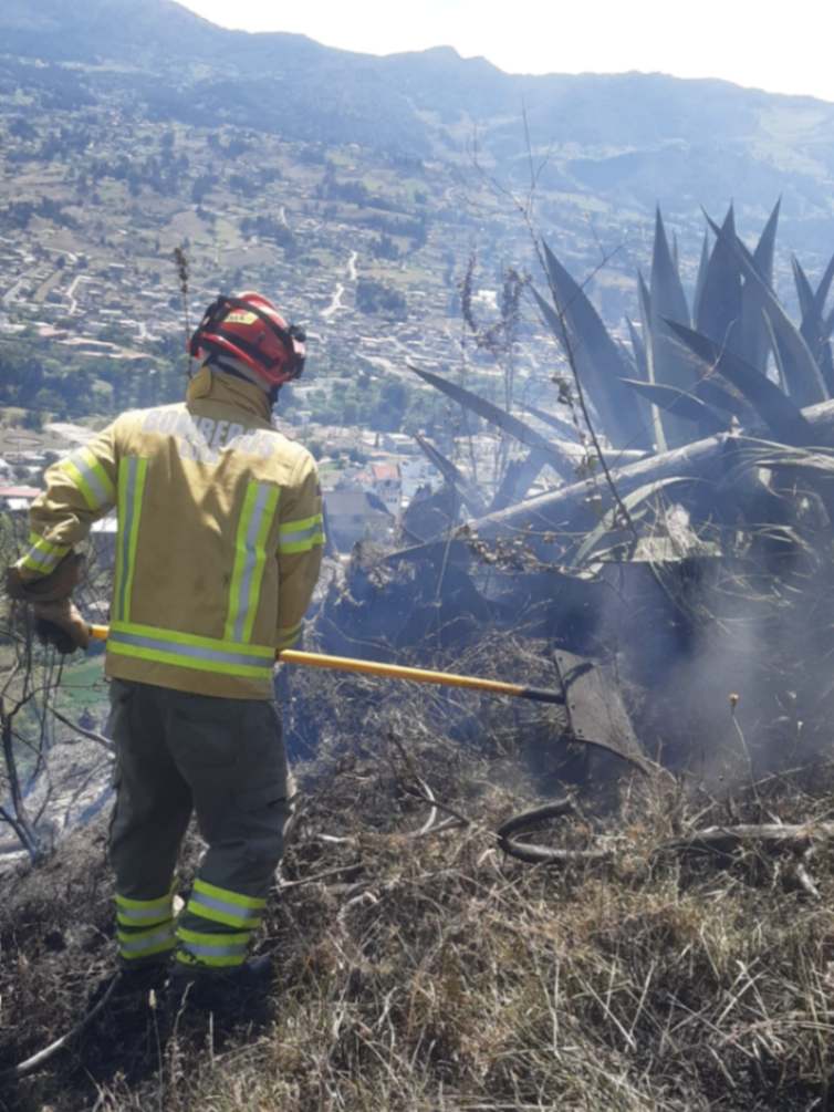 En la hoya lojana también se presentó un incendio. Hasta el cierre de la edición no se estableció la extensión de hectáreas afectadas. 